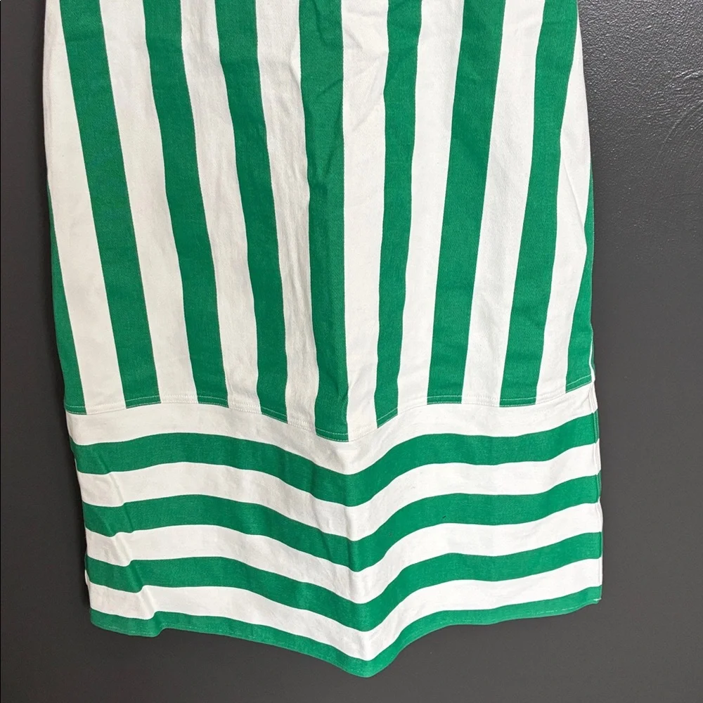 NWOT Hyacinth House Green & White Striped Hooper Denim Midi Dress Sz S - Picture 5 of 9